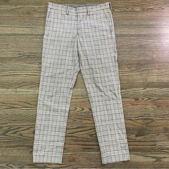 Murano Evan fit/extra slim fit gray plaid dress pants size 30x30 - Picture 1 of 5